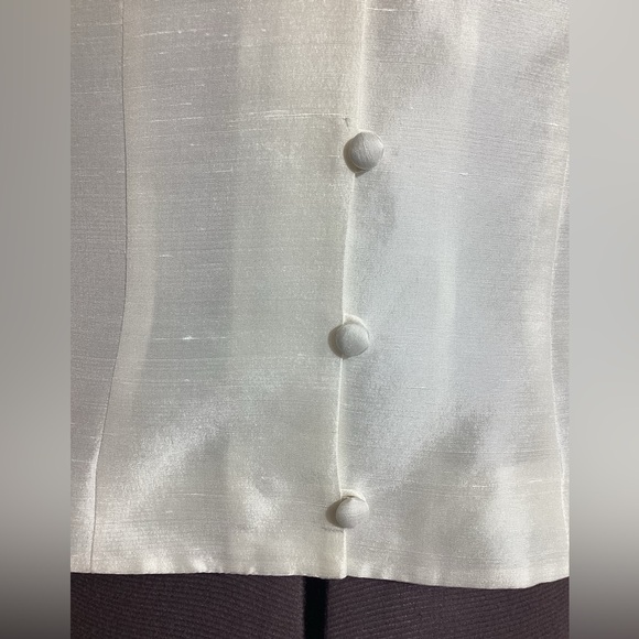 Vtg Anne Taylor Satin Silk Beaded Top 6P Ivory Bridal Wedding Separates Sparkle - Picture 11 of 14